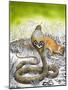 King Cobra Meets His Match, from 'Nature's Kingdom'-Susan Cartwright-Mounted Giclee Print