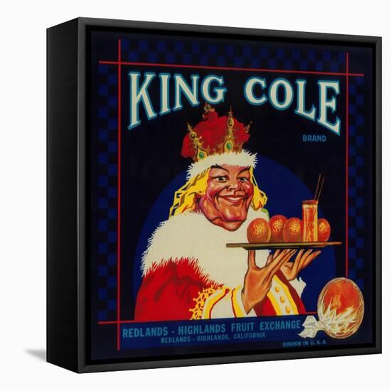 King Cole Orange Label - Redlands, CA-Lantern Press-Framed Stretched Canvas