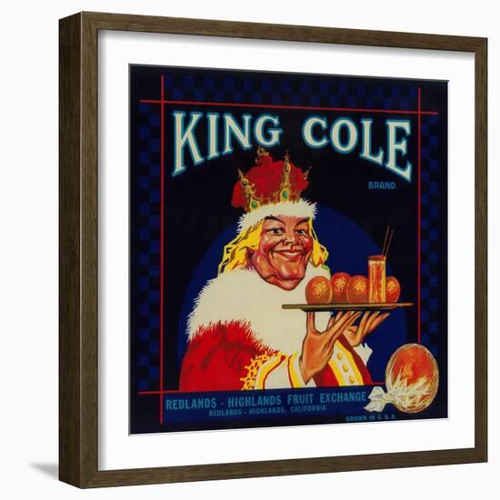 King Cole Orange Label - Redlands, CA-Lantern Press-Framed Art Print