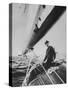 King Constantine Ii of Greece Sailing in His Boat-null-Stretched Canvas