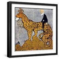 King Constantine of Greece as a Leopard Ridden by Venizelos-null-Framed Art Print