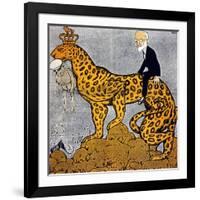 King Constantine of Greece as a Leopard Ridden by Venizelos-null-Framed Art Print