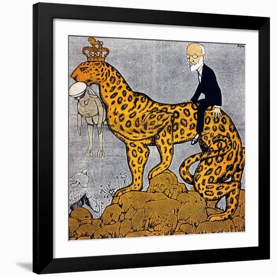 King Constantine of Greece as a Leopard Ridden by Venizelos-null-Framed Art Print