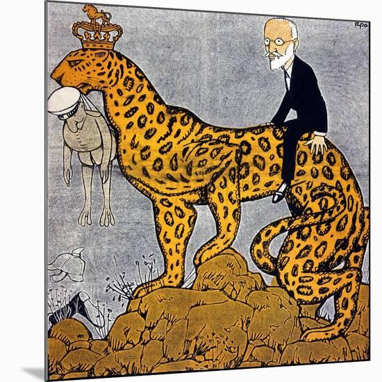 King Constantine of Greece as a Leopard Ridden by Venizelos-null-Mounted Art Print