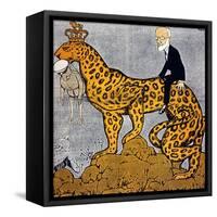 King Constantine of Greece as a Leopard Ridden by Venizelos-null-Framed Stretched Canvas