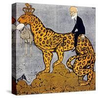 King Constantine of Greece as a Leopard Ridden by Venizelos-null-Stretched Canvas