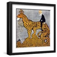 King Constantine of Greece as a Leopard Ridden by Venizelos-null-Framed Art Print