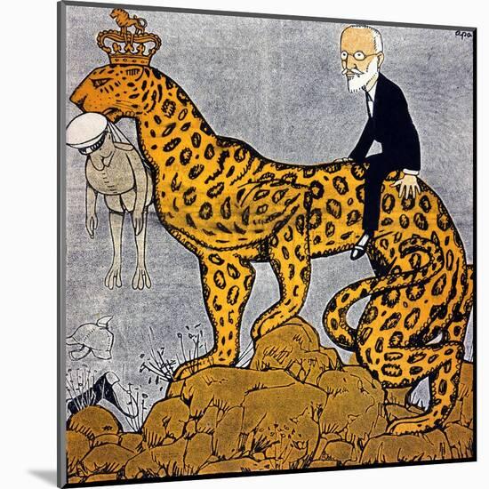 King Constantine of Greece as a Leopard Ridden by Venizelos-null-Mounted Art Print