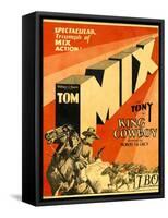 KING COWBOY, lower left, from left to right: Tony the Wonder Horse, Sally Blane, Tom Mix, 1928.-null-Framed Stretched Canvas