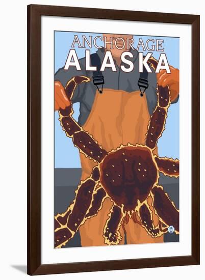 King Crab Fisherman, Anchorage, Alaska-Lantern Press-Framed Art Print