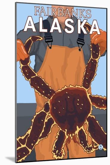 King Crab Fisherman, Fairbanks, Alaska-Lantern Press-Mounted Art Print