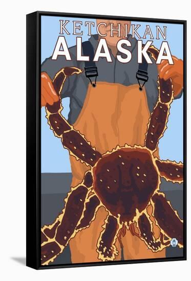 King Crab Fisherman, Ketchikan, Alaska-Lantern Press-Framed Stretched Canvas