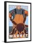 King Crab Fisherman, Pike Place Market, Seattle-Lantern Press-Framed Art Print