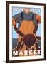 King Crab Fisherman, Pike Place Market, Seattle-Lantern Press-Framed Art Print