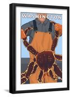 King Crab Fisherman, Washington-Lantern Press-Framed Art Print