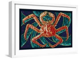 King Crab - Mosaic-Lantern Press-Framed Art Print