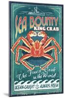 King Crab - Vintage Sign-Lantern Press-Mounted Art Print