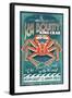 King Crab - Vintage Sign-Lantern Press-Framed Art Print