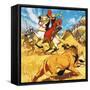 King Darius of Persia Hunting Lions-Mcbride-Framed Stretched Canvas