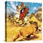 King Darius of Persia Hunting Lions-Mcbride-Stretched Canvas