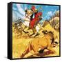 King Darius of Persia Hunting Lions-Mcbride-Framed Stretched Canvas