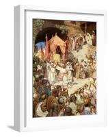 King David bringing the ark into Jerusalem - Bible-William Brassey Hole-Framed Giclee Print