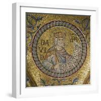 King David (Detail of Interior Mosaics in the St. Mark's Basilic), 13th Century-null-Framed Giclee Print