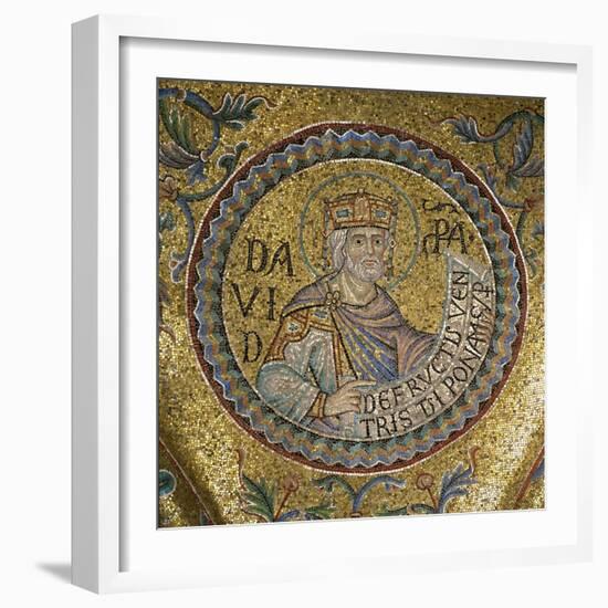 King David (Detail of Interior Mosaics in the St. Mark's Basilic), 13th Century-null-Framed Giclee Print