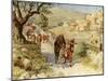 King David fleeing from Jerusalem is cursed by Shimei - Bible-William Brassey Hole-Mounted Giclee Print