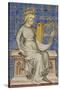 King David from the Bible Historiale, c.1360-70-French School-Stretched Canvas