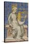 King David from the Bible Historiale, c.1360-70-French School-Stretched Canvas