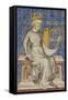 King David from the Bible Historiale, c.1360-70-French School-Framed Stretched Canvas