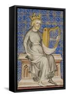 King David from the Bible Historiale, c.1360-70-French School-Framed Stretched Canvas