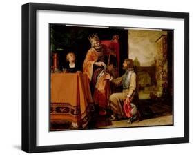King David Handing the Letter to Uriah, 1611 (Paint on Panel)-Pieter Lastman-Framed Giclee Print