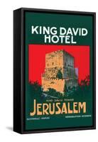 King David Hotel Luggage Label-null-Framed Stretched Canvas