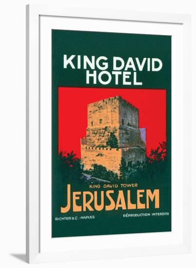 King David Hotel Luggage Label-null-Framed Art Print