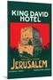 King David Hotel Luggage Label-null-Mounted Art Print