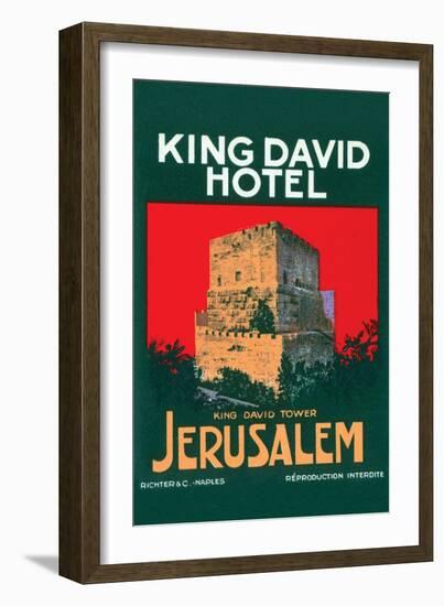 King David Hotel Luggage Label-null-Framed Art Print