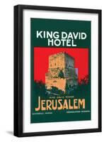 King David Hotel Luggage Label-null-Framed Art Print