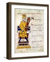 King David Playing a 'Lyre, 10th-11th Century-null-Framed Giclee Print