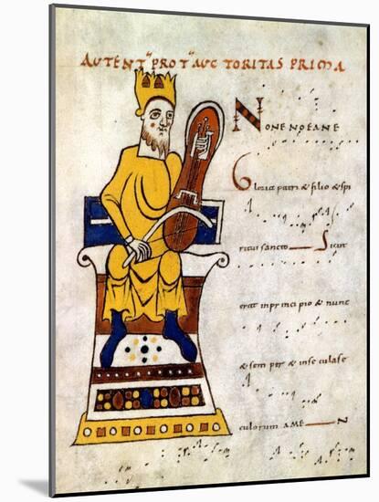 King David Playing a 'Lyre, 10th-11th Century-null-Mounted Giclee Print