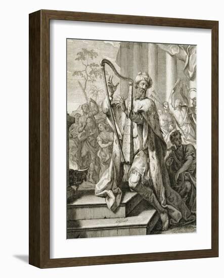 King David Playing the Lyre, 1724-Benedetto Marcello-Framed Giclee Print