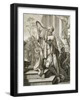 King David Playing the Lyre, 1724-Benedetto Marcello-Framed Giclee Print