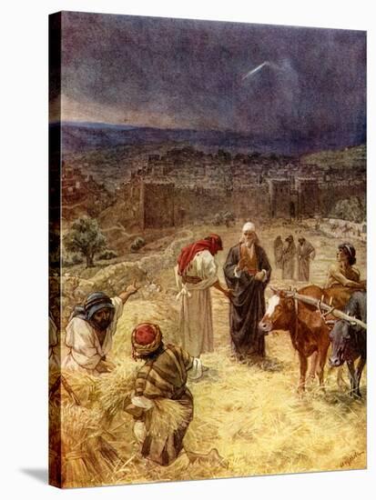 King David purchasing the threshing floor - Bible-William Brassey Hole-Stretched Canvas