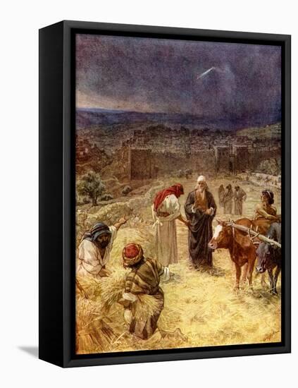 King David purchasing the threshing floor - Bible-William Brassey Hole-Framed Stretched Canvas