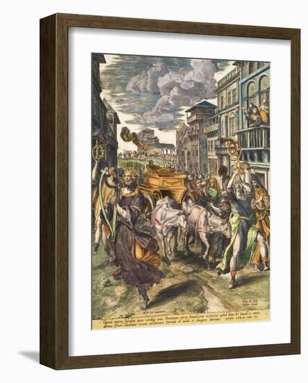 King David with the Ark of the Covenant, 1582-83-Johan Wierix-Framed Giclee Print