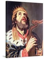 King David-Gerrit van Honthorst-Stretched Canvas