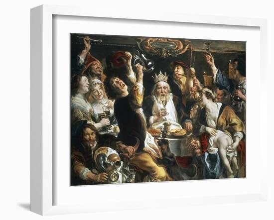 King Drinks, 1640-Jacob Jordaens-Framed Giclee Print