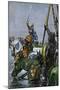 King Edward Iii of England Leading the English Army across the Somme in France-null-Mounted Giclee Print