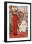 King Edward Looked Down into Queen Philippa's Pleading Eyes-Arthur C. Michael-Framed Giclee Print